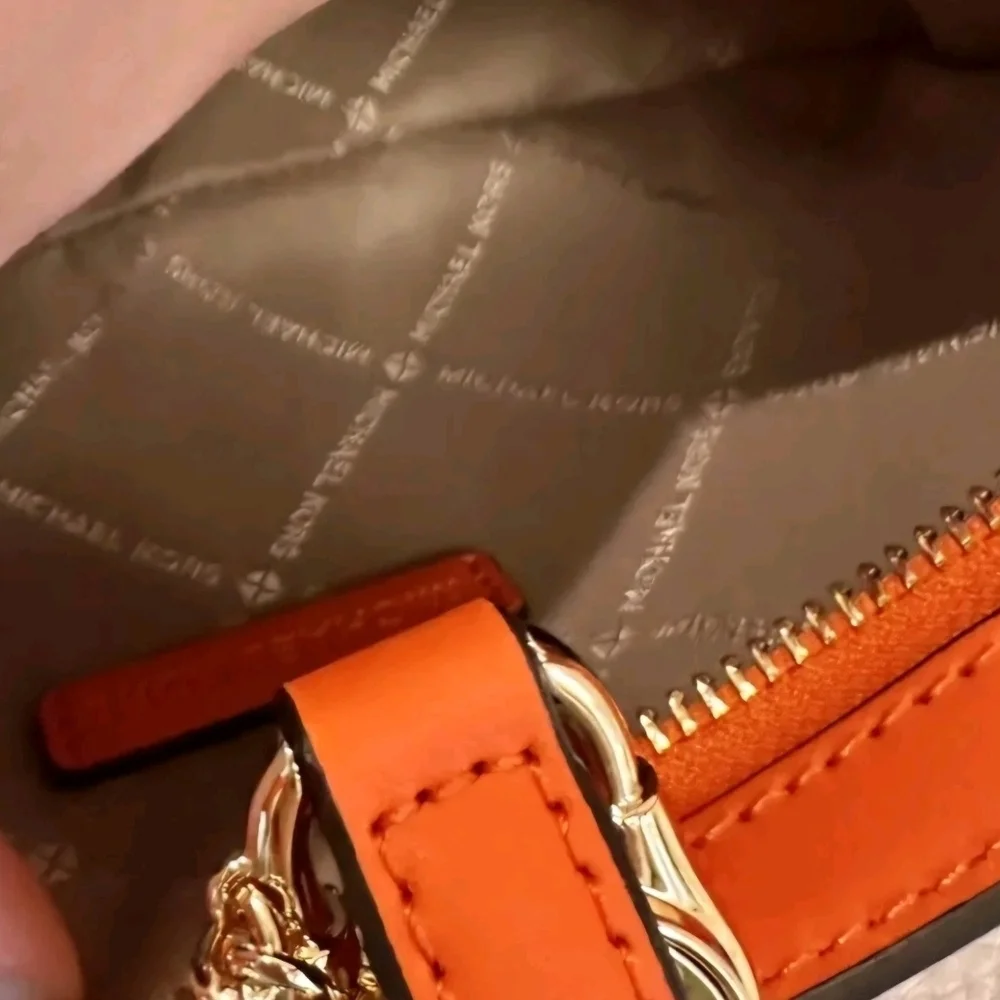 Michael Kors Orange Lyra Small Leather Handbag/ Clutch (NWT) - Picture 7 of 10